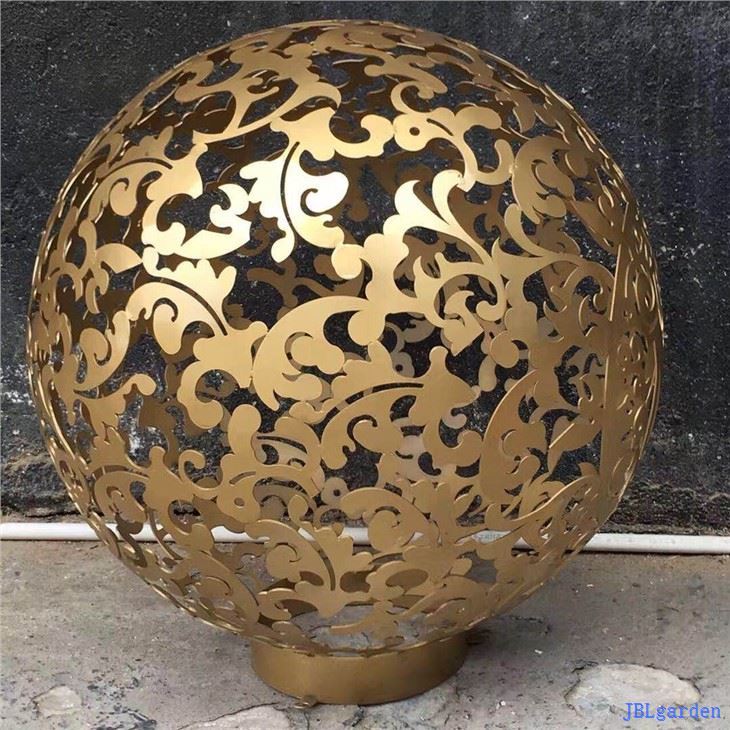 Garden Ornaments Stainless Steel Leaves Flowers Ball Sculpture