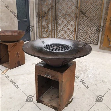 کورتن استیل باربیکیو با آتش