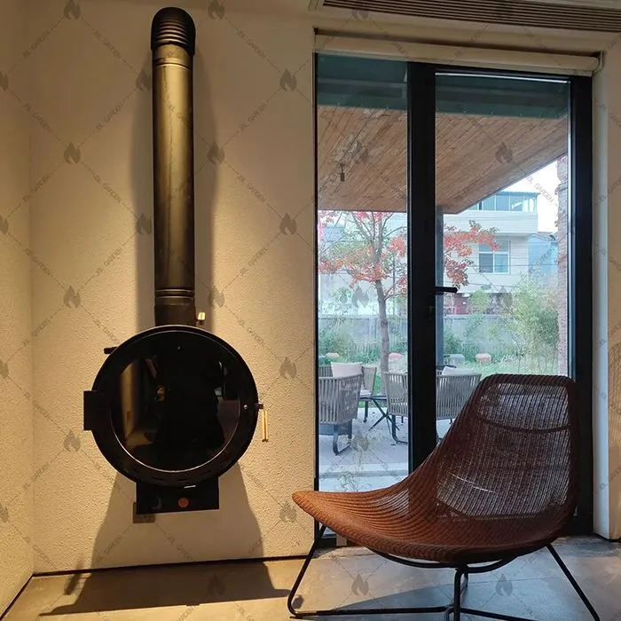 شومینه دیواری گرد مشکی