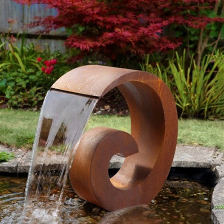 Beautifully Backyard Corten Water Fountain