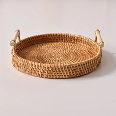 سبد میوه گرد حصیری قابل انباشته شدن
