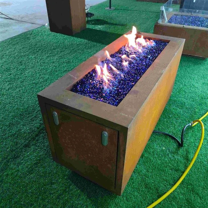 Warming And Decorative Rectangular Firepit Table